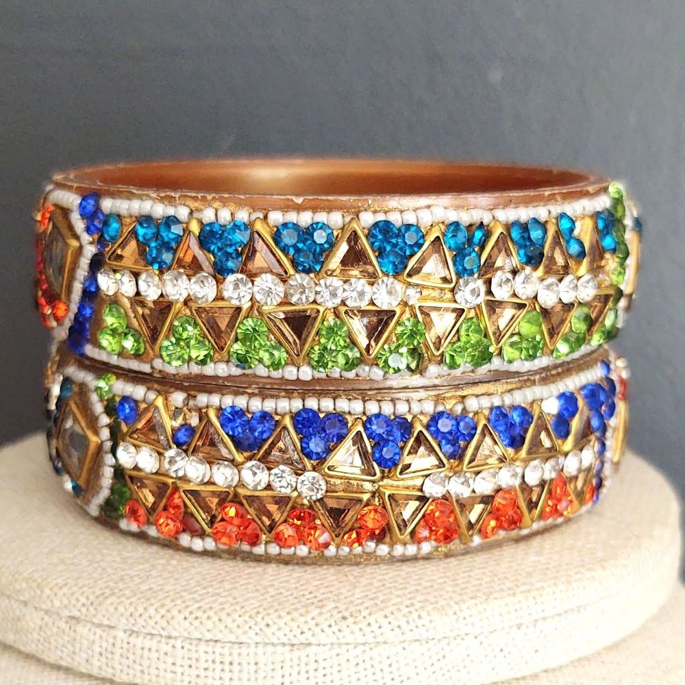 Multi bead bangle bracelets - Picture 6 of 14